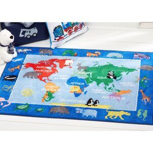 Home Dynamix Area Rugs: Elementary Rugs: Ecem03 World Map/Multi color: 6' 6" x